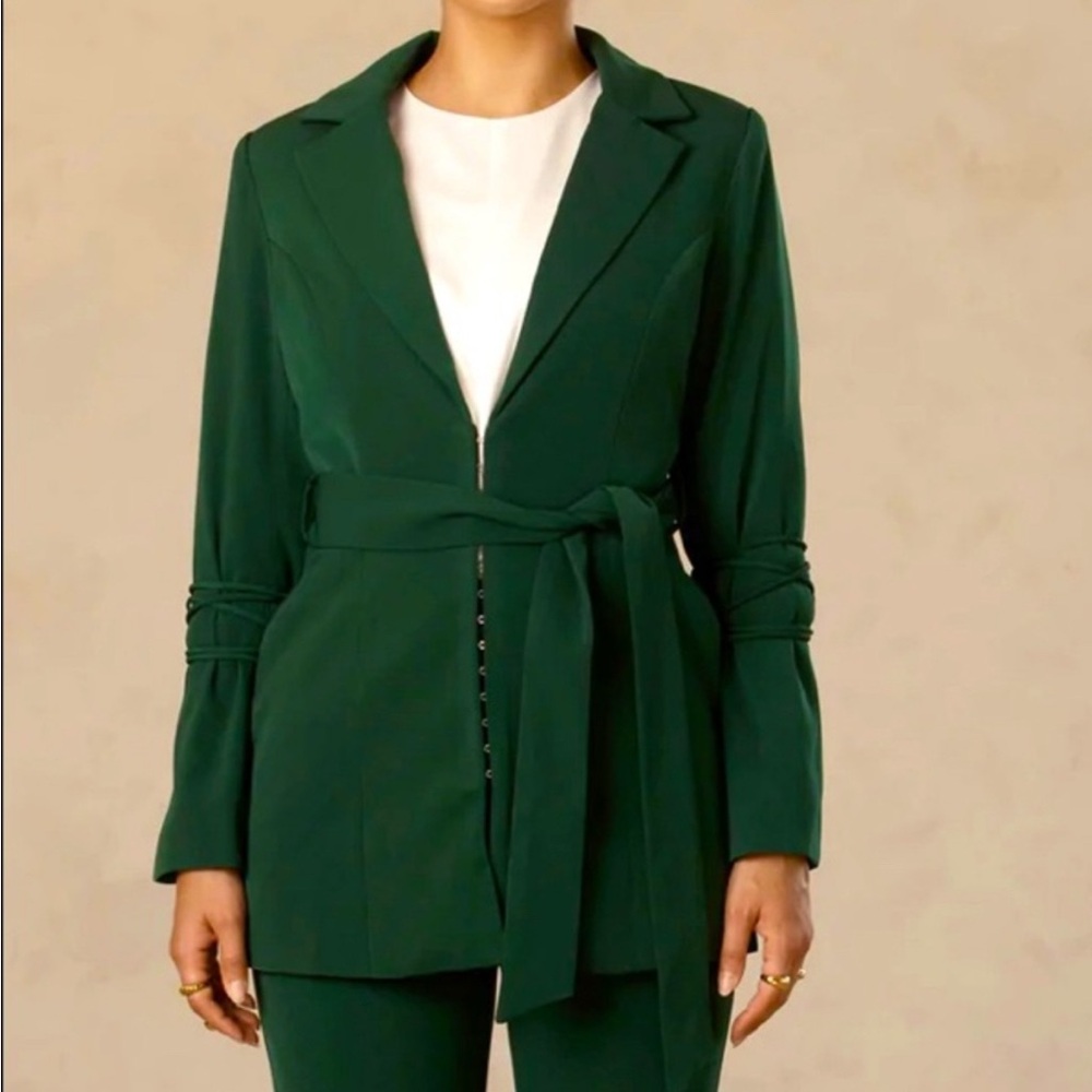 SUPER UNIQUE Green Belted Blazer-NWT